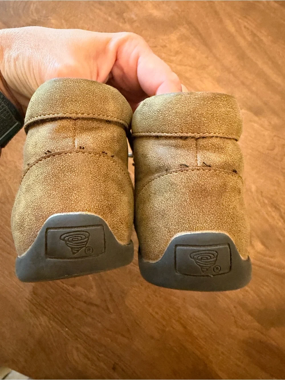 Twister Kids Brown Suede Moccasin Shoes with Embossed Leather